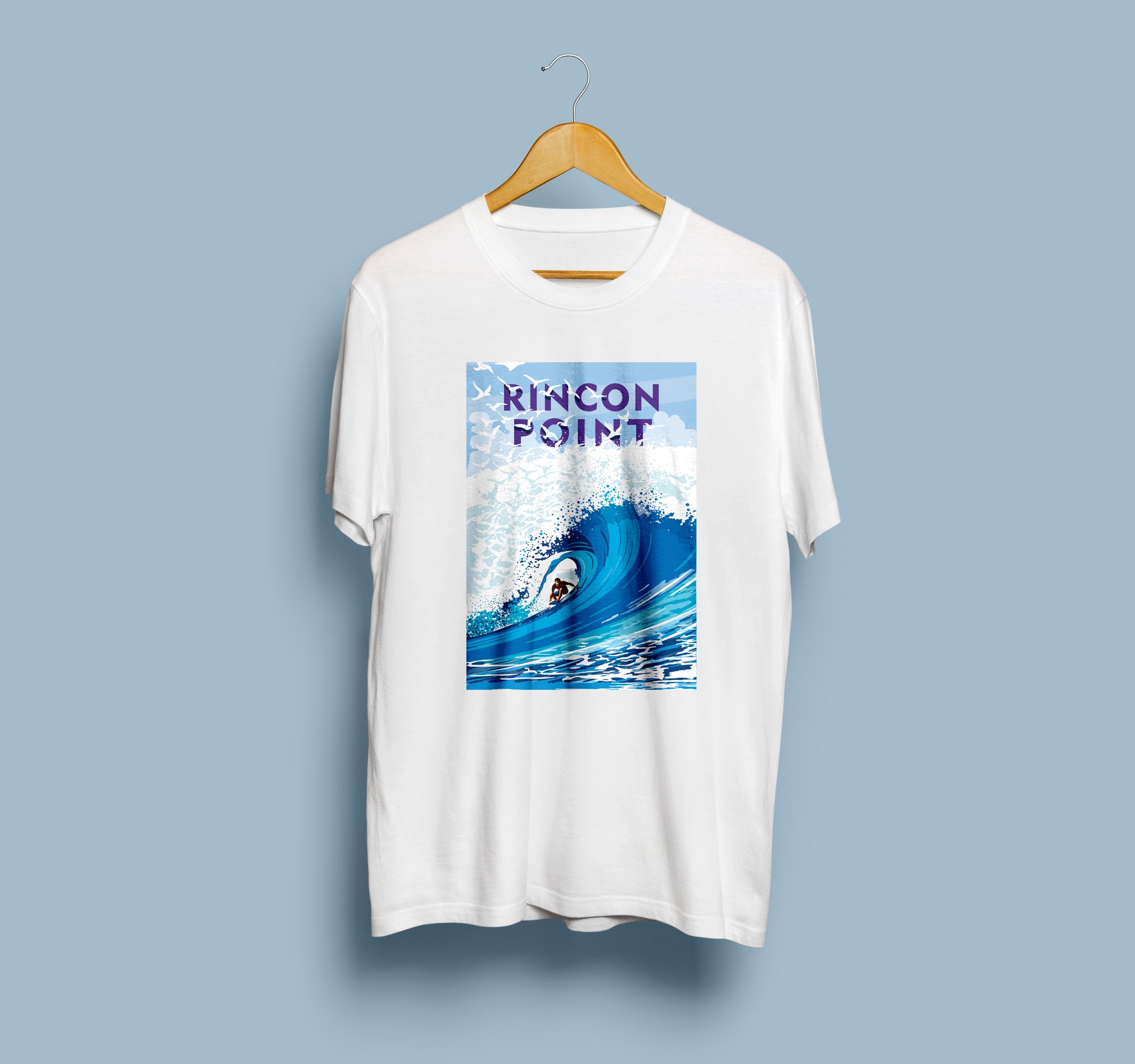 Landmark CA | Rincon Point on White Unisex T-Shirt