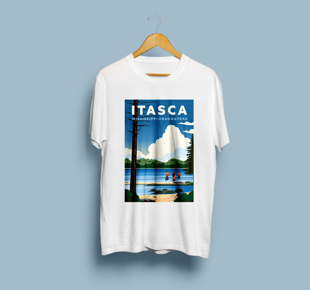 Landmark MN | Itasca Print on White Unisex T-Shirt