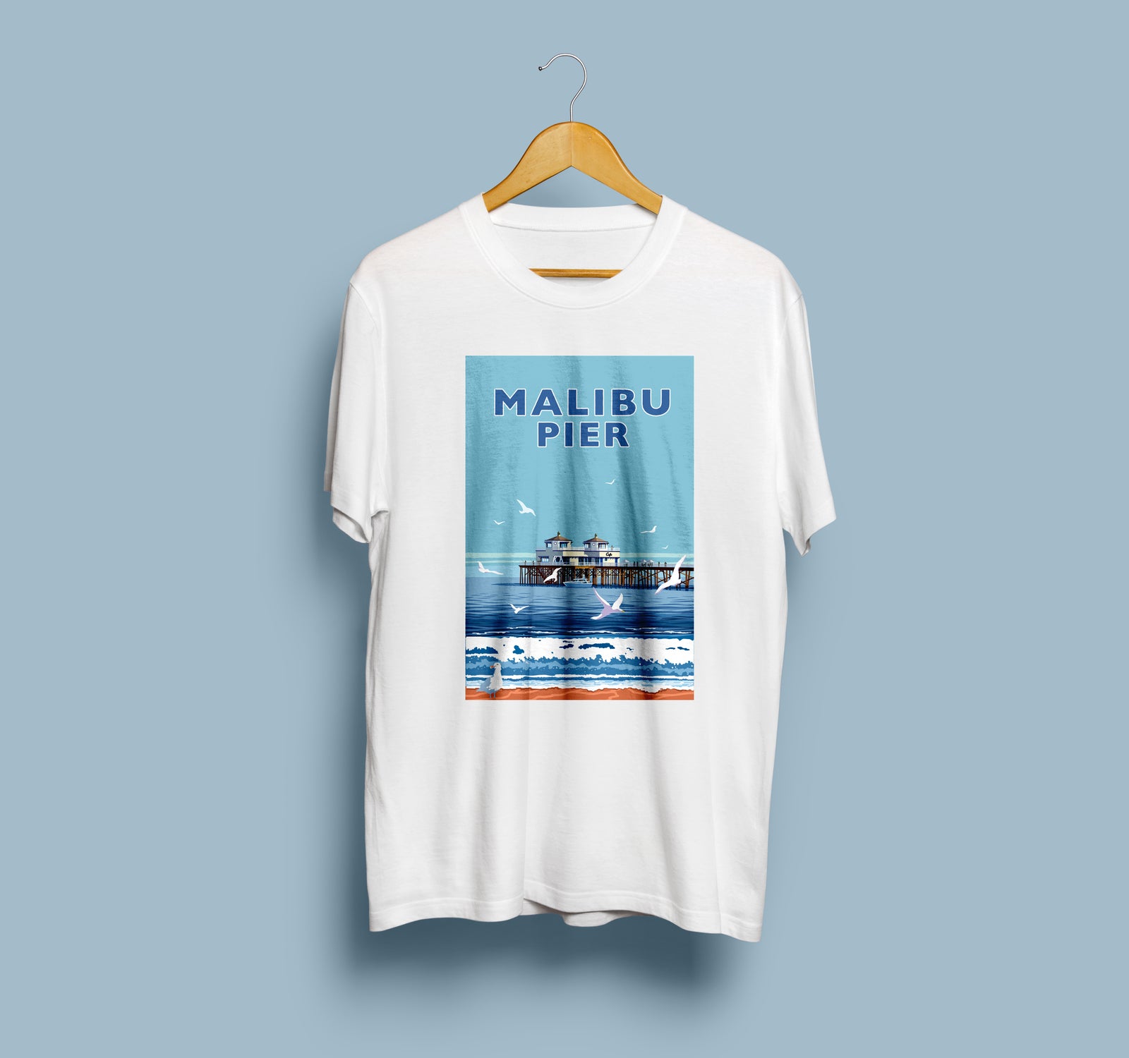 Landmark CA | Malibu Pier White Unisex T-Shirt