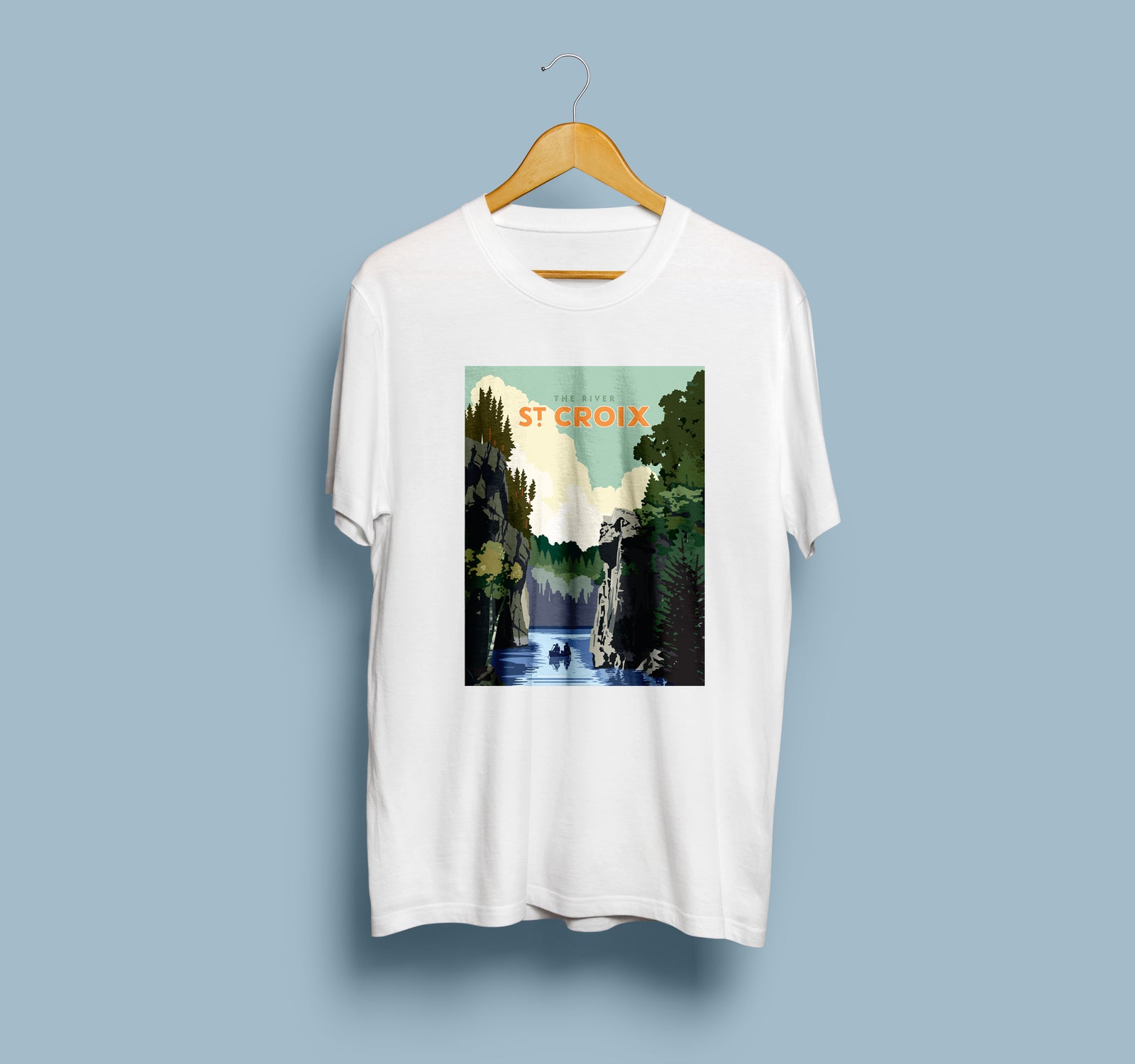 Landmark MN | St. Croix River Print on White Unisex t-shirt