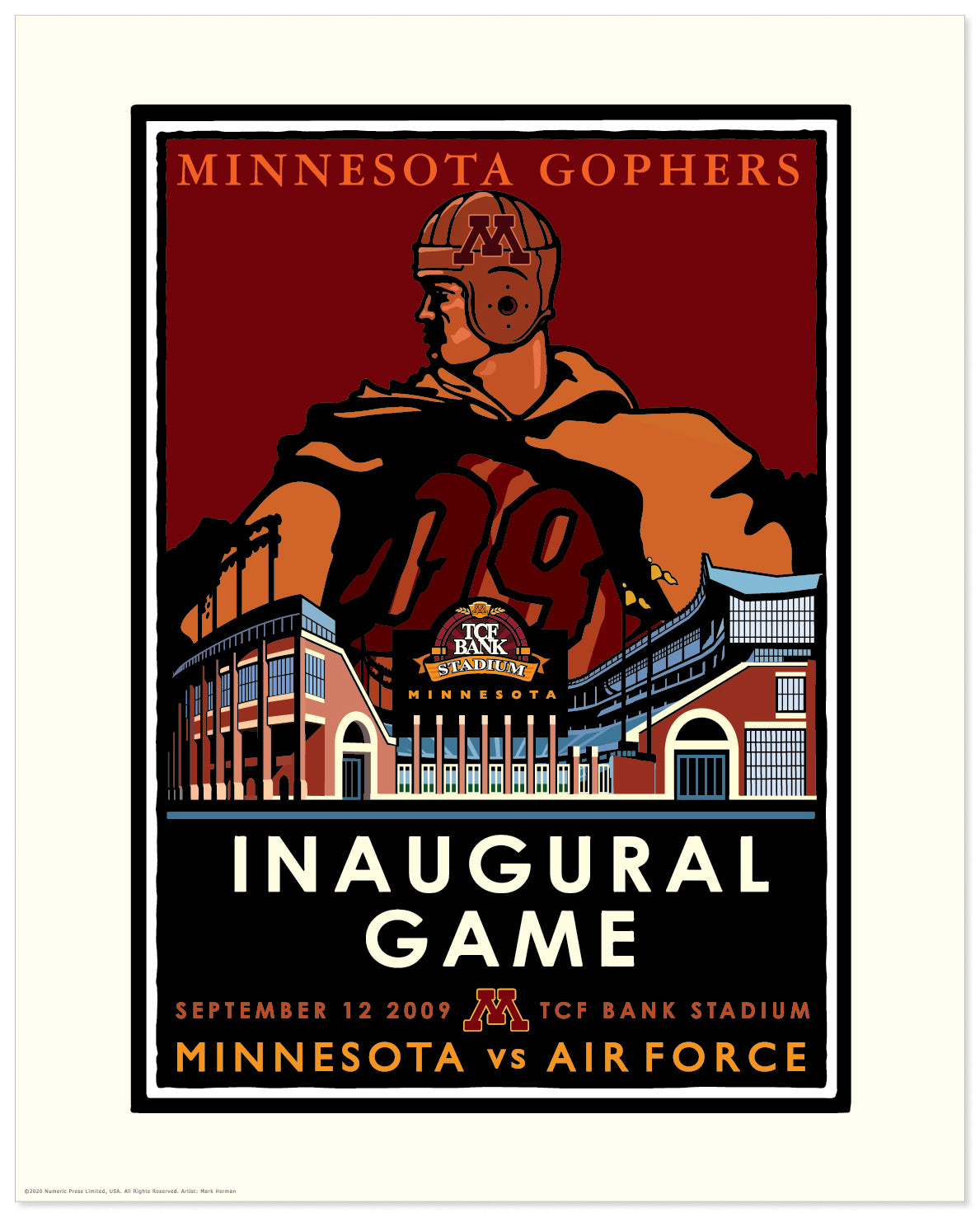 University of Minnesota TCF Stadium Inaugural Game 2009 Art Print