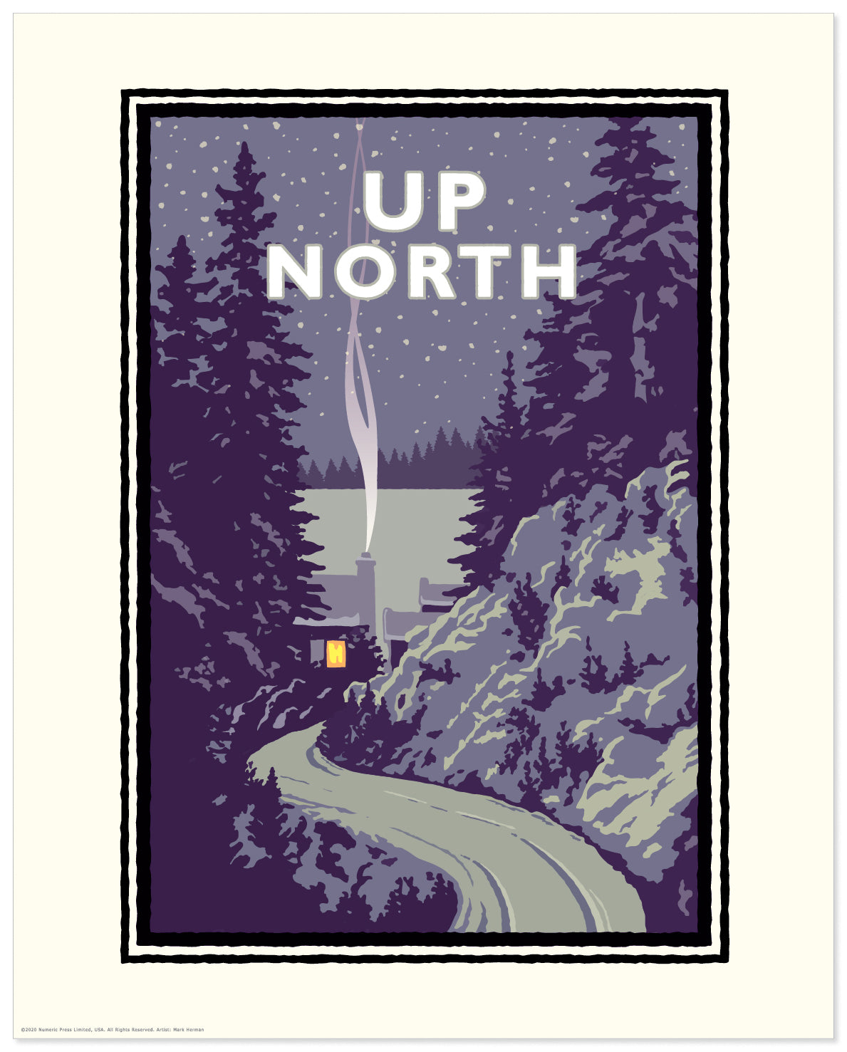 Landmark MN | Up North Cozy Cabin Winter Art Print