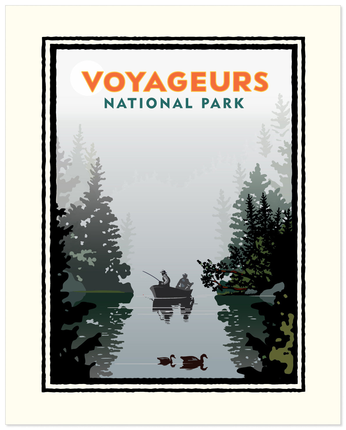 Voyageurs Misty Lake — National Parks Art Print