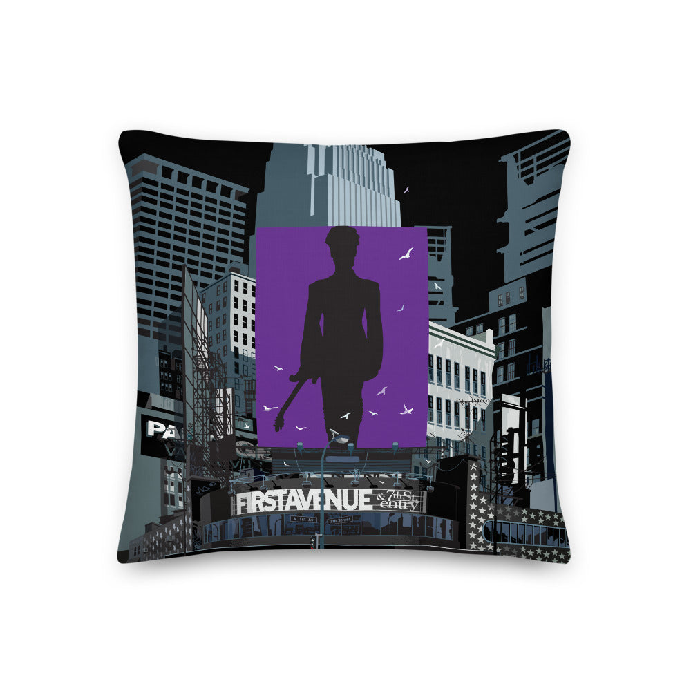 Landmark MN | First Ave Minneapolis Purple One Throw Pillow