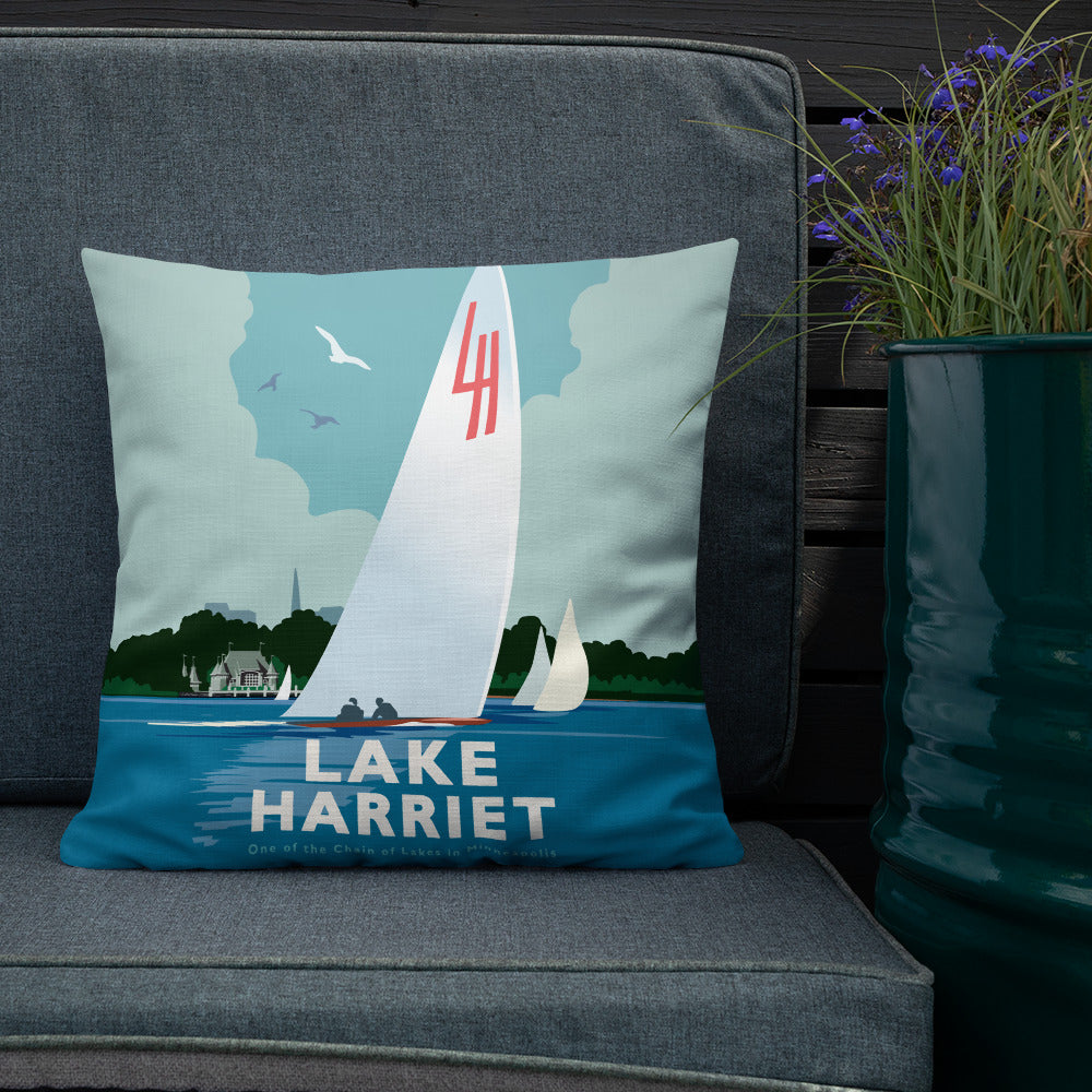 Landmark MN | Lake Harriet Sail Print Throw Pillow