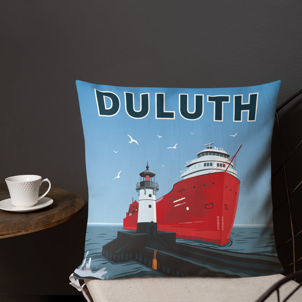 Landmark MN | Duluth Big Ship Printed Throw Pillow