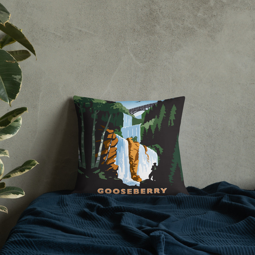 Landmark MN | Gooseberry Falls Throw Pillow