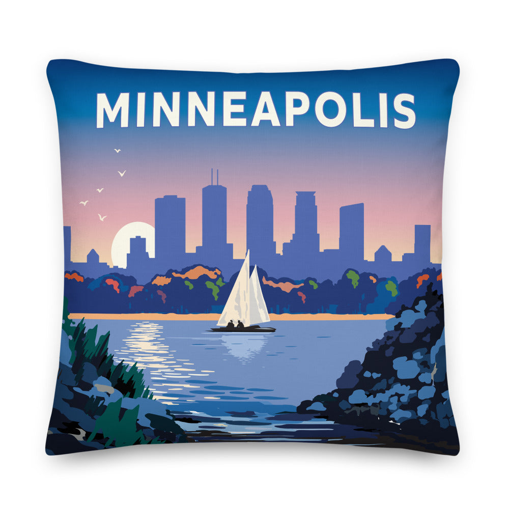 Landmark MN | Minneapolis Sunset Sail Throw Pillow