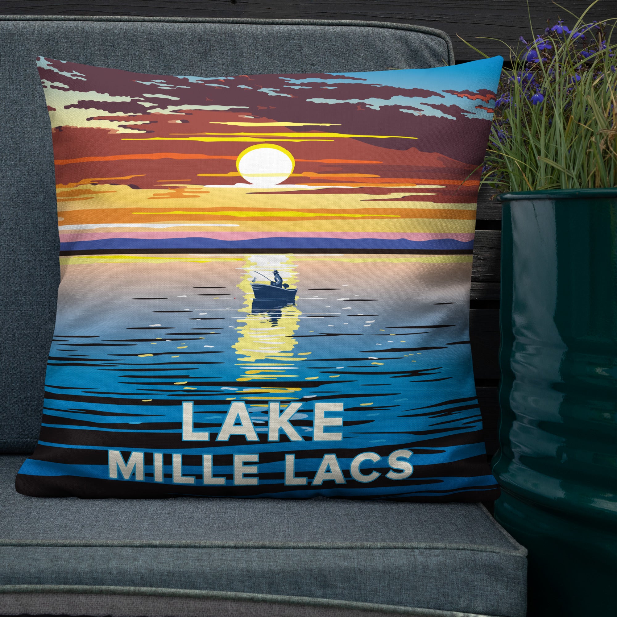 Landmark MN | Lake Mille Lacs Throw Pillow