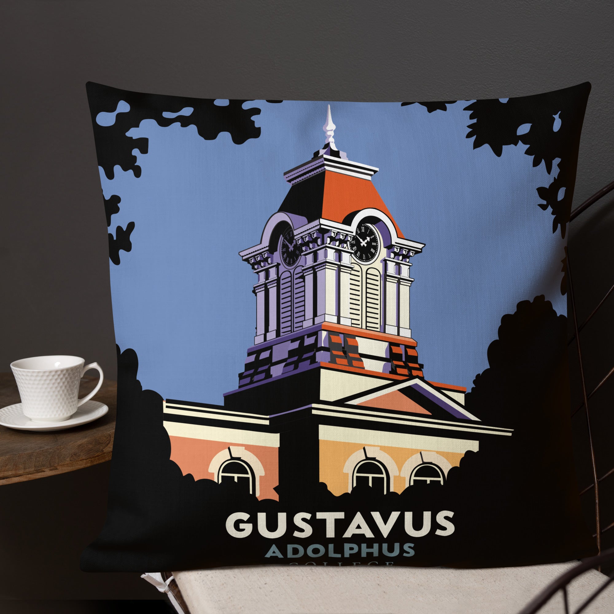 Landmark University | Gustavus Adolphus Tower Throw Pillow