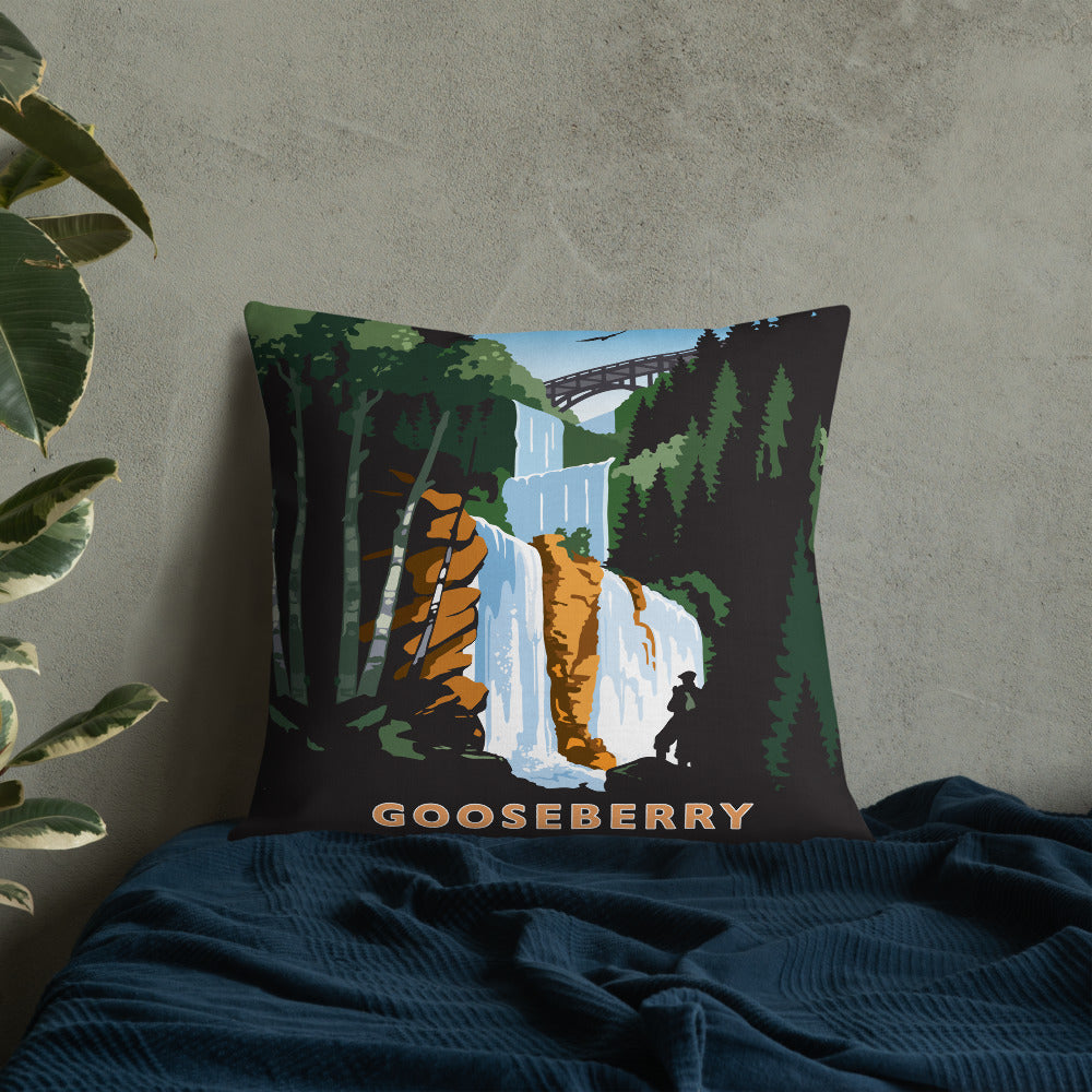 Landmark MN | Gooseberry Falls Throw Pillow