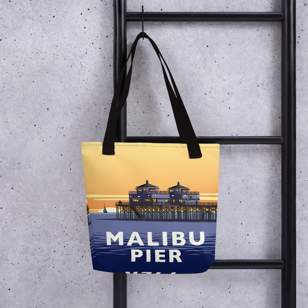 Landmark CA | Malibu Pier Sunset Tote bag