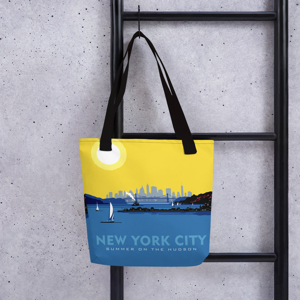 Landmark NY | Summer on the Hudson Tote bag