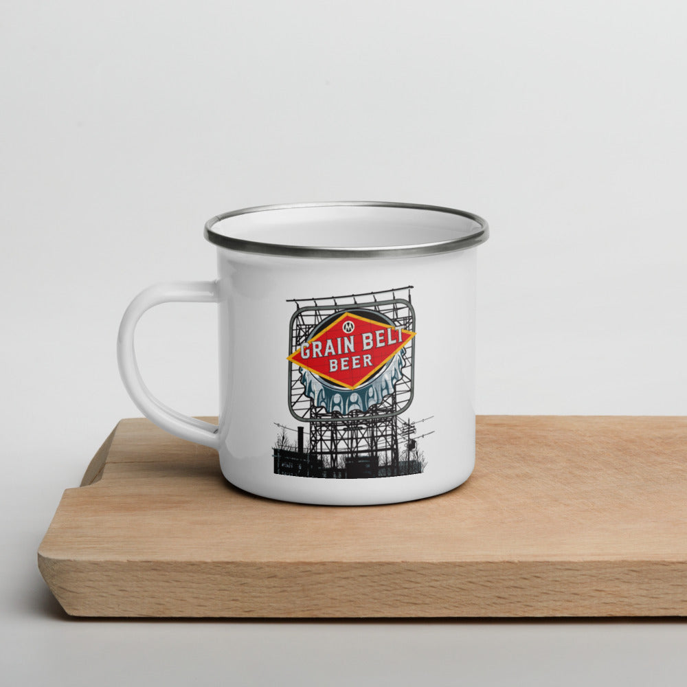 Landmark MN | Minneapolis Grain Belt Sign Enamel Mug