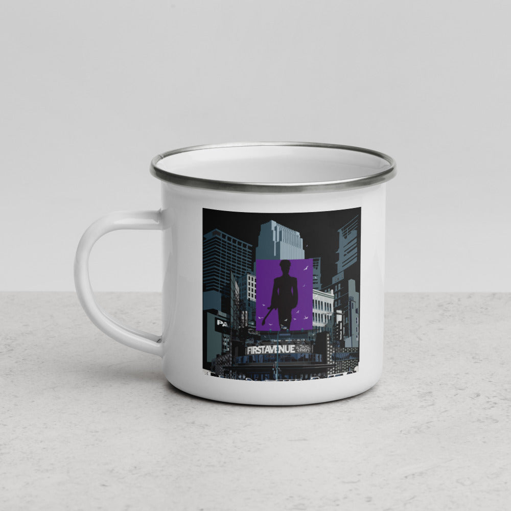 Landmark MN | First Avenue Minneapolis Purple One on White Enamel Mug