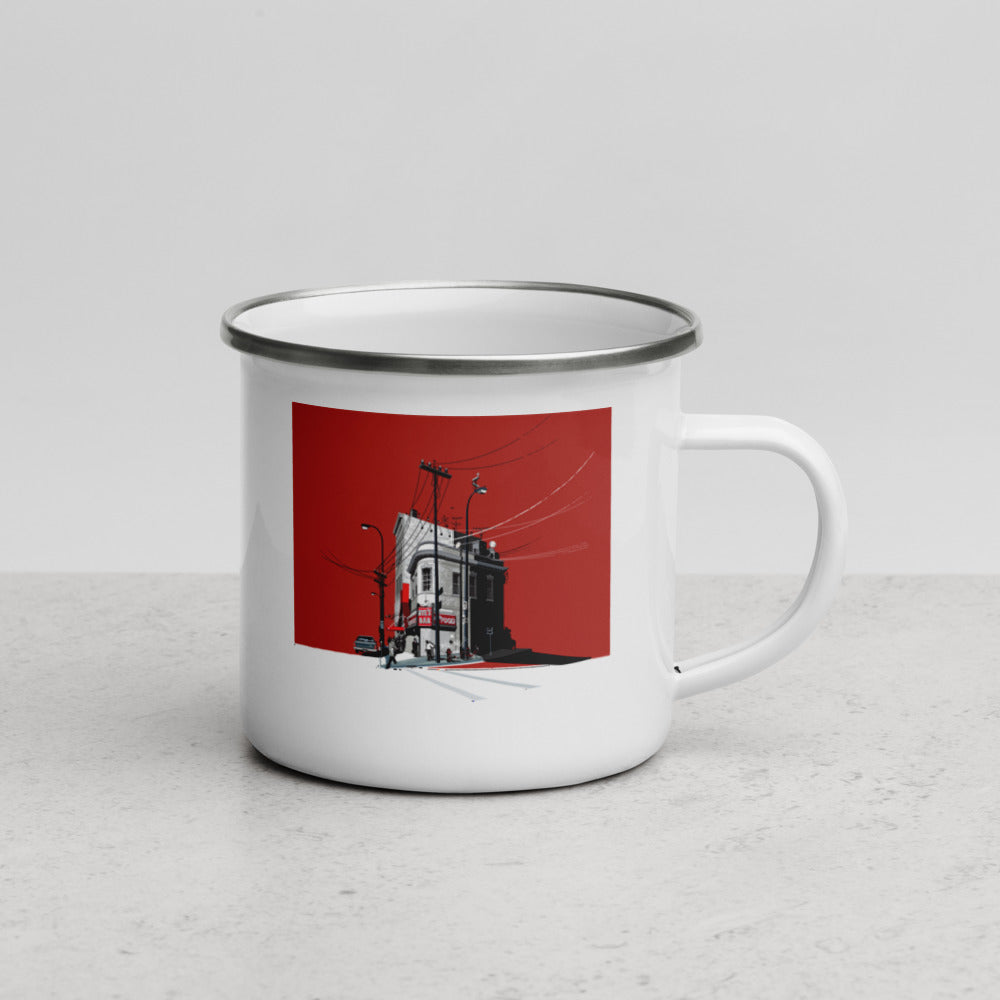 Landmark MN | Nye&#39;s Minneapolis on White Enamel Mug