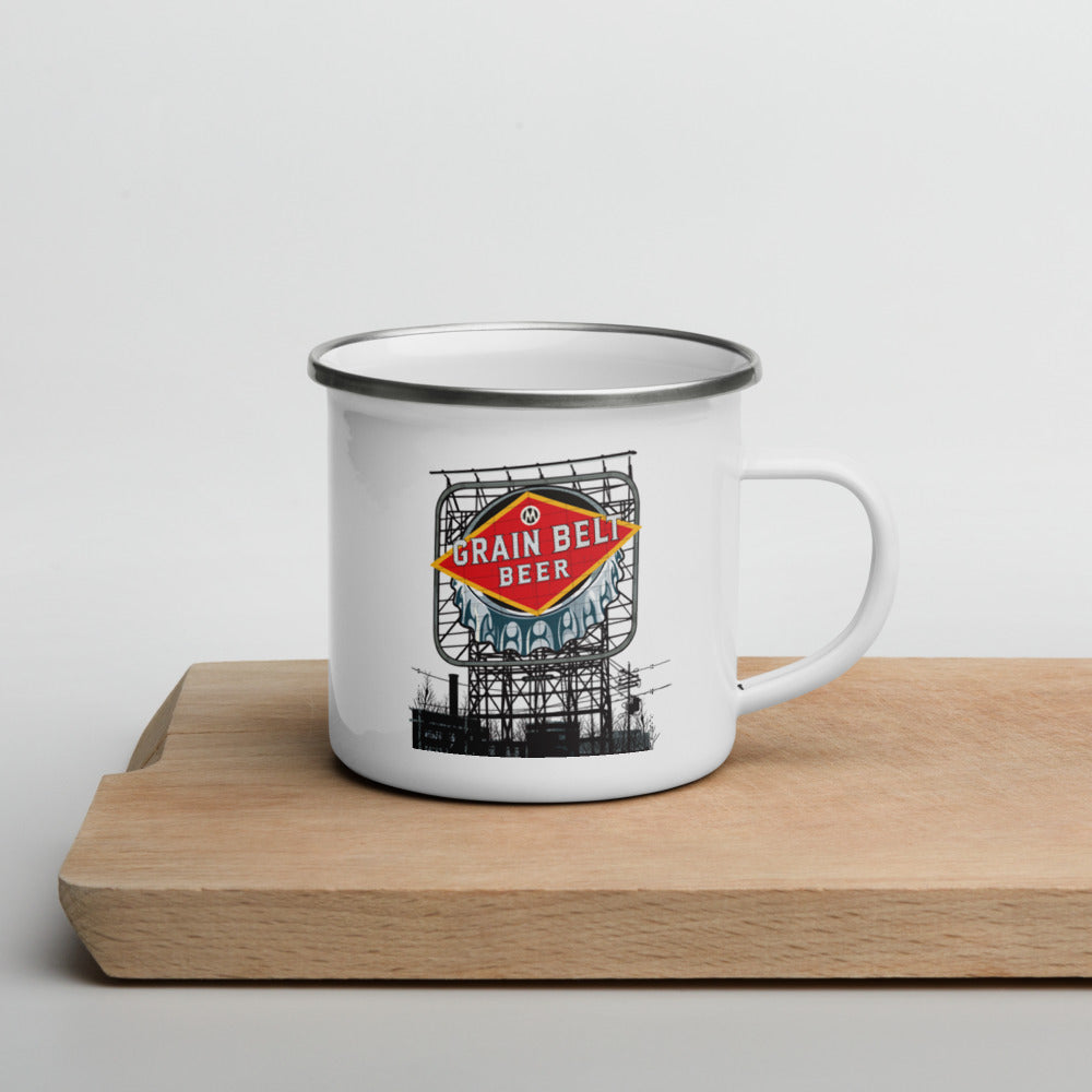 Landmark MN | Minneapolis Grain Belt Sign Enamel Mug