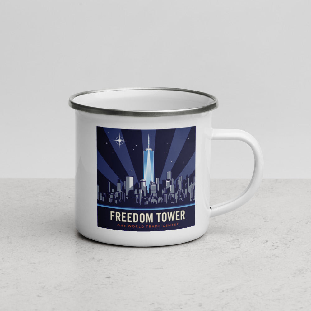 Landmark NY | NYC Freedom Tower Enamel Camp Mug