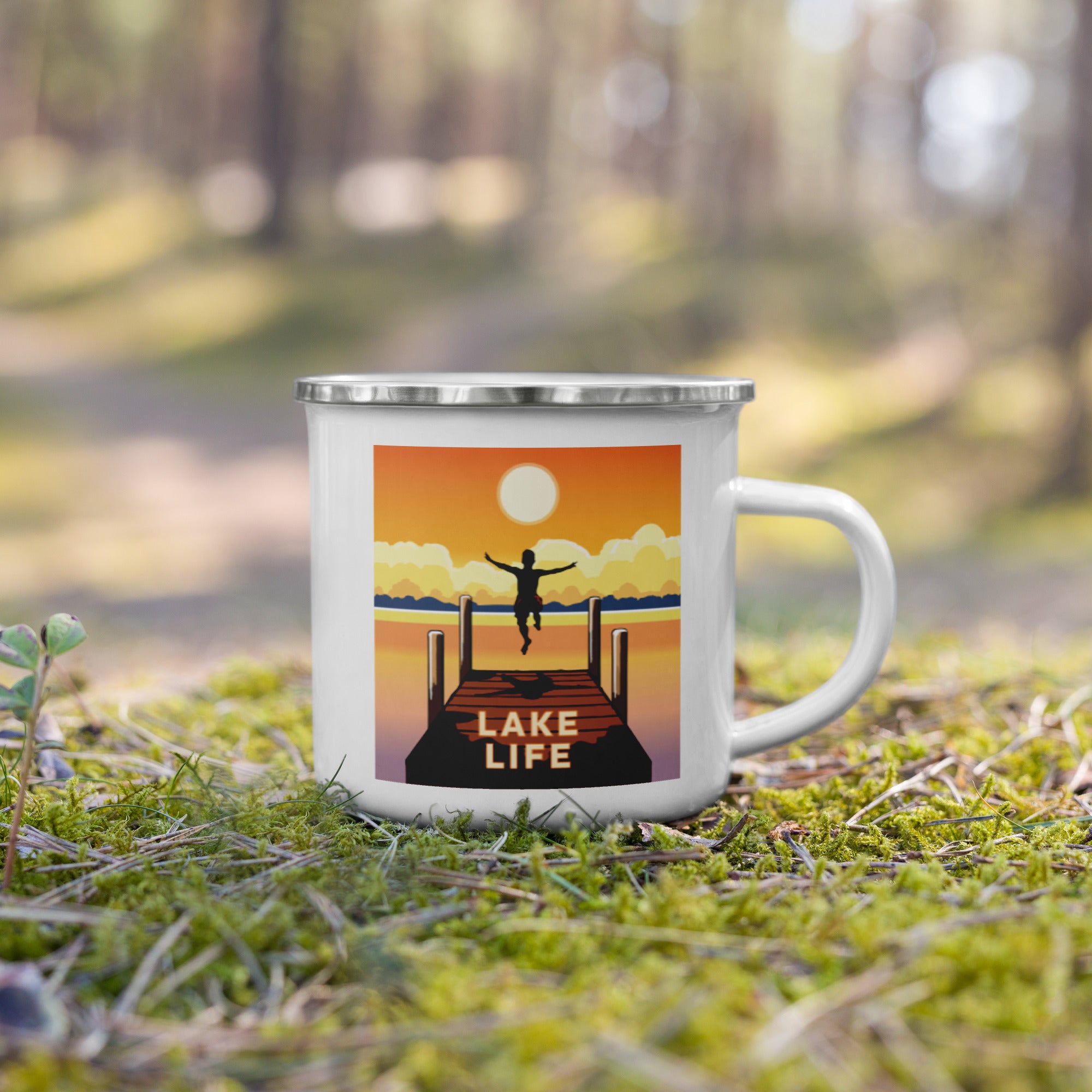 Landmark MN | Lake Life White Enamel Mug