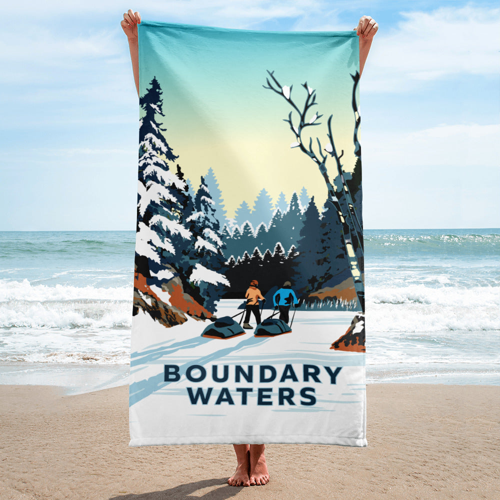 Landmark MN | Boundary Waters Winter Printed Beach Towel