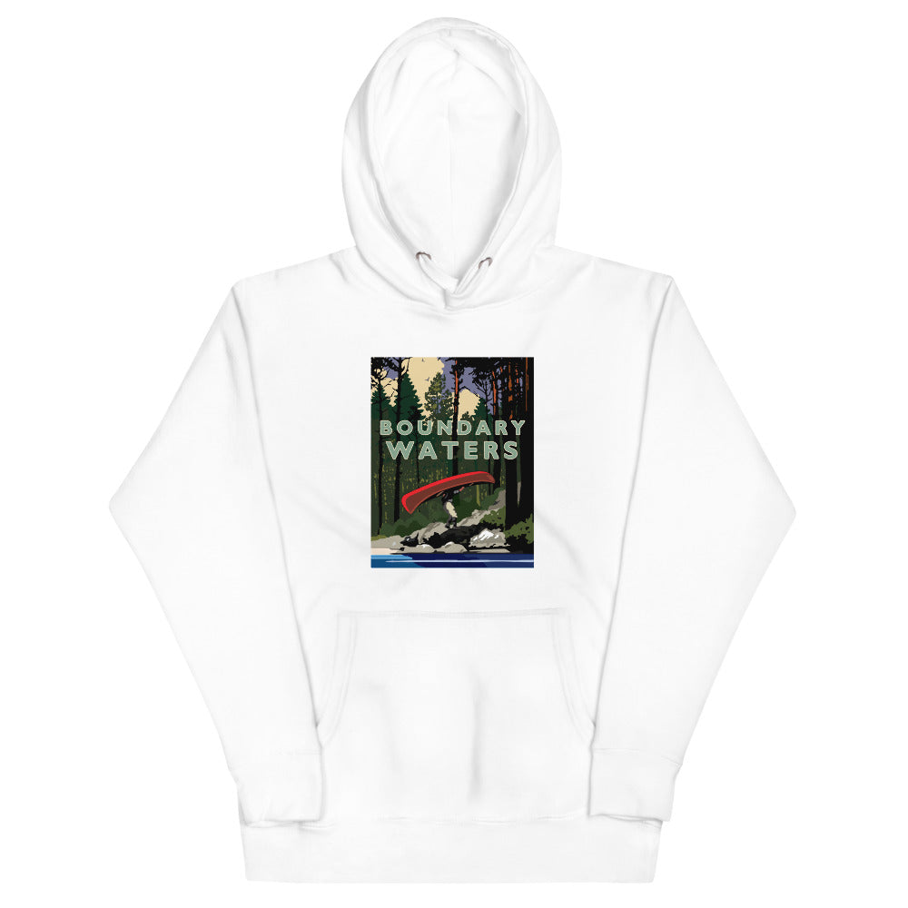 Landmark MN | Boundary Waters Portage White Unisex Hoodie