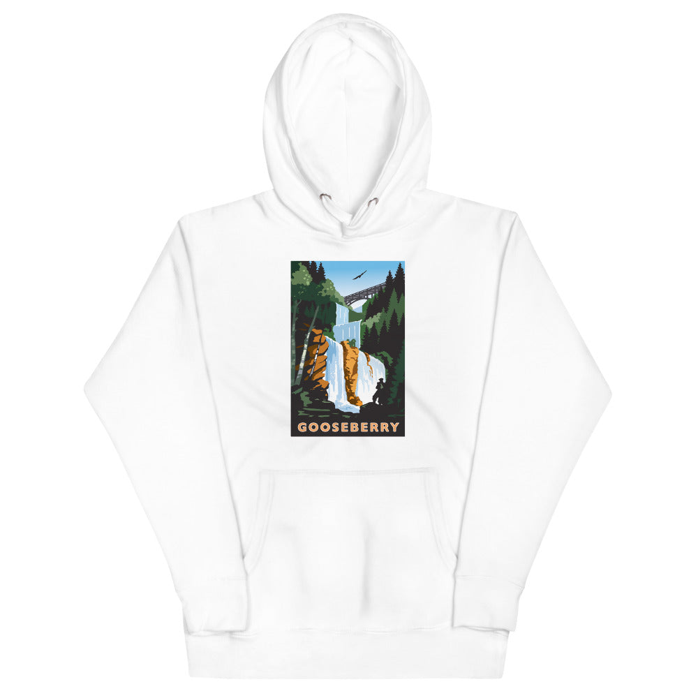 Landmark MN | Gooseberry Falls on White Unisex Hoodie