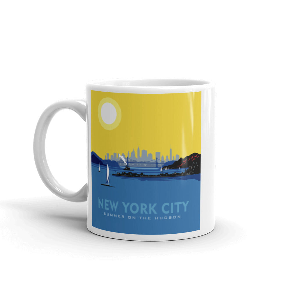 Landmark NY | NYC Summer on the Hudson Ceramic Mug