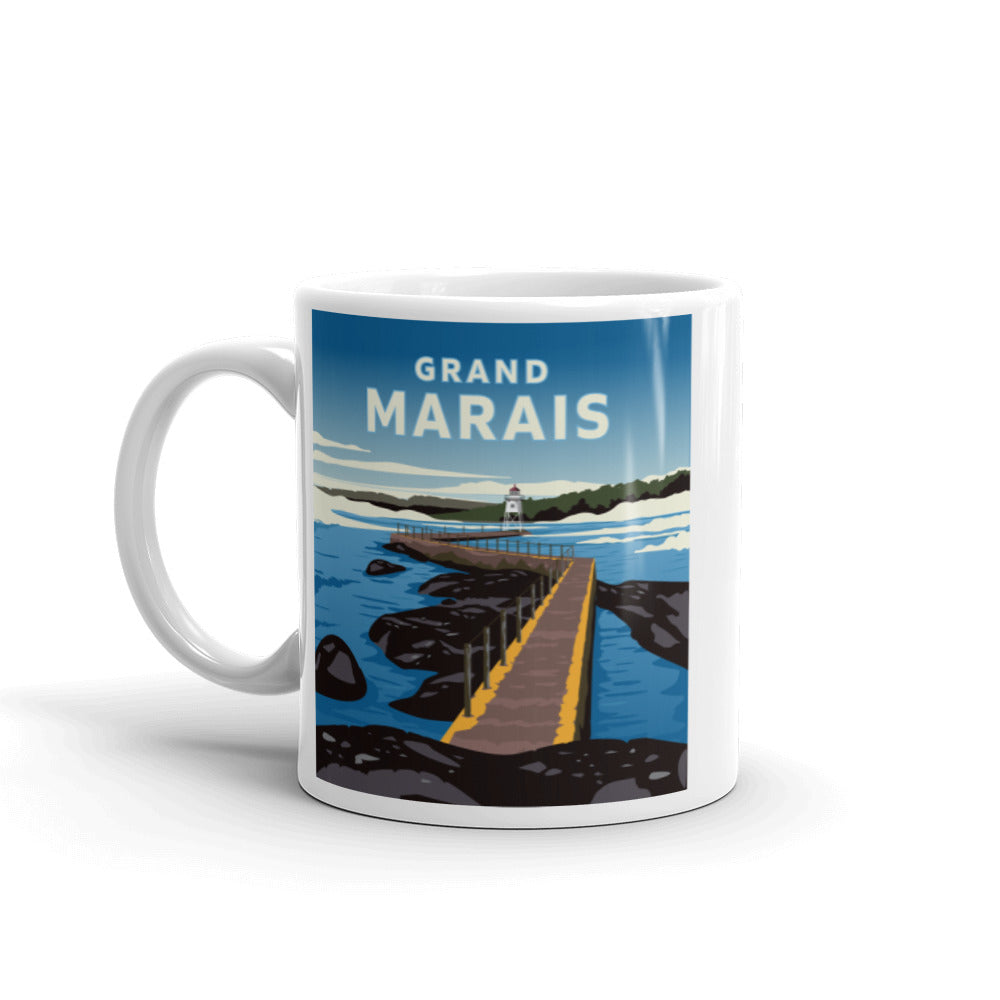 Landmark MN | Grand Marais White Ceramic Mug
