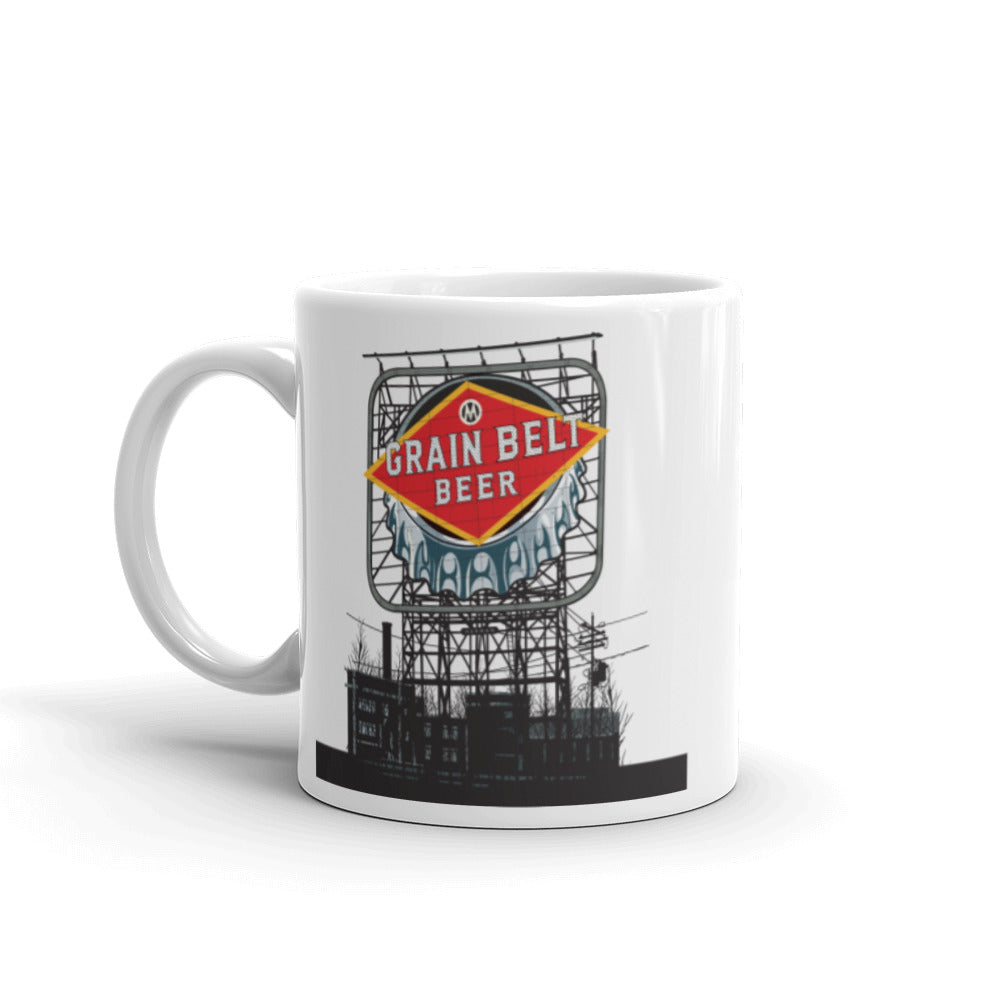 Landmark MN | Grain Belt Sign Minneapolis on White Ceramic Mug