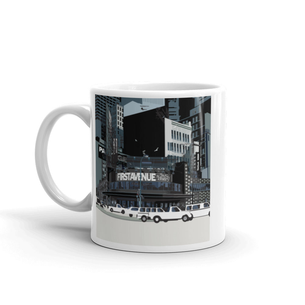 Landmark MN | First Avenue Minneapolis Red Sign on White Ceramic Mug