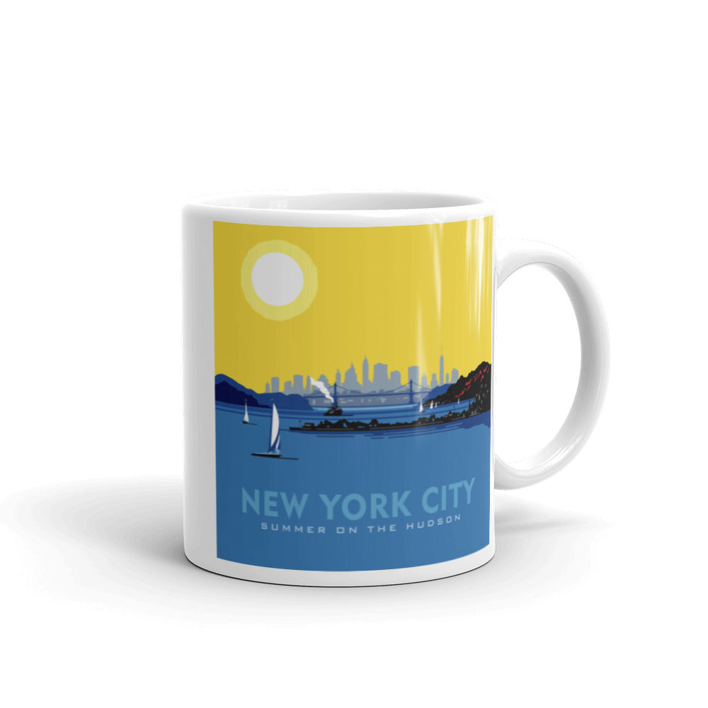 Landmark NY | NYC Summer on the Hudson Ceramic Mug