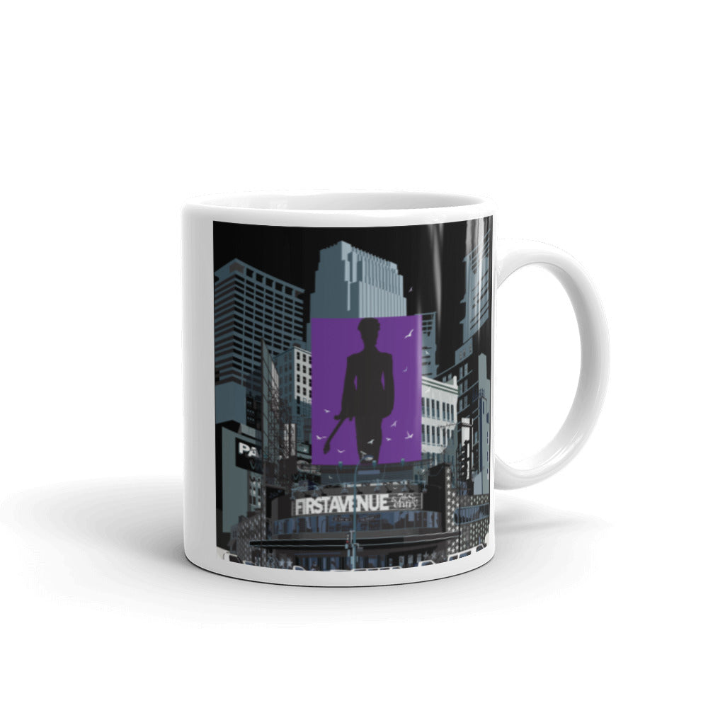 Landmark MN | First Ave Minneapolis Purple One on White Ceramic Mug