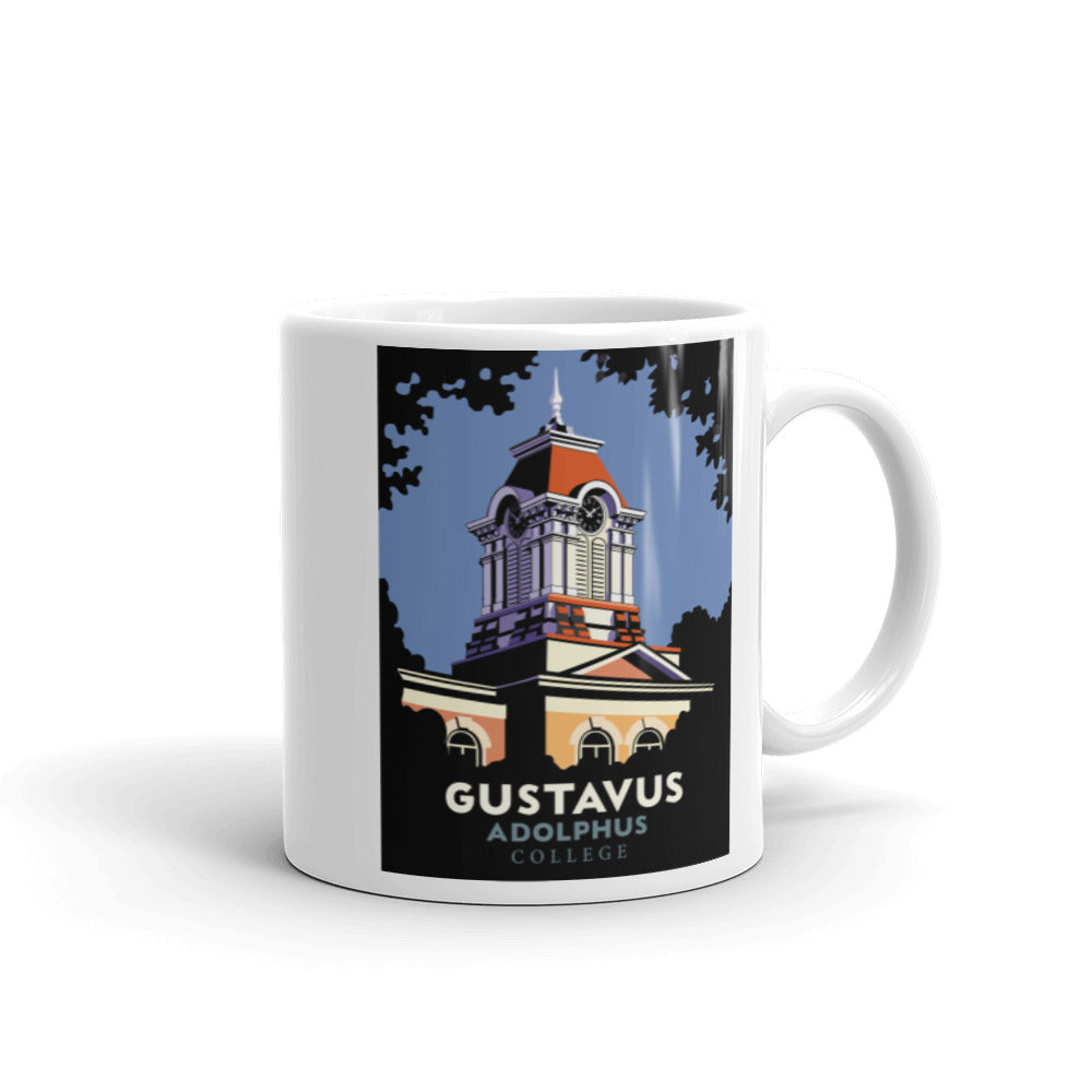 Landmark University | Gustavus Adolphus Tower White glossy mug