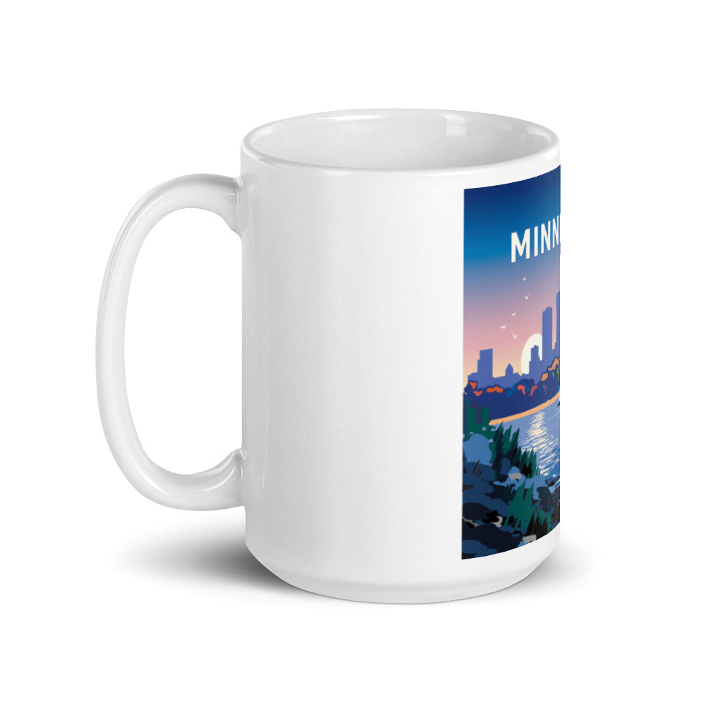 Landmark MN | Minneapolis Sunset Sail on White Ceramic Mug
