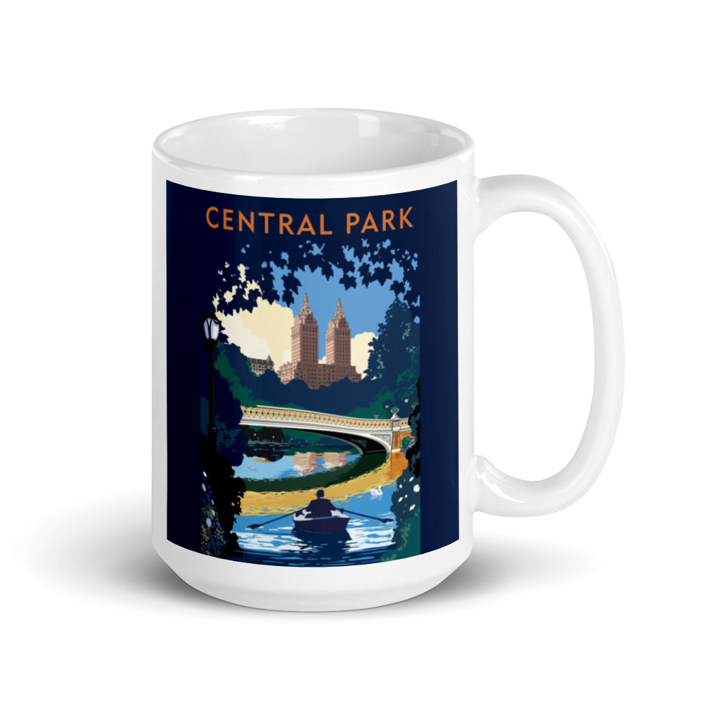 Landmark NY | NYC Central Park Day on White Ceramic Mug