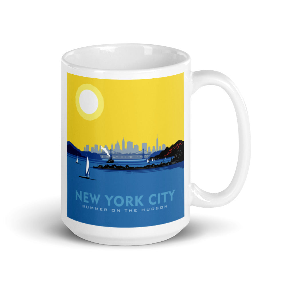 Landmark NY | NYC Summer on the Hudson Ceramic Mug