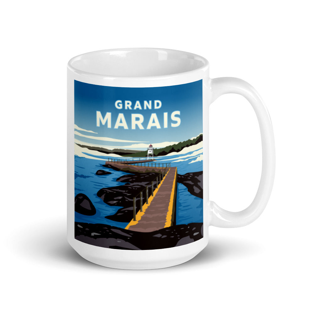 Landmark MN | Grand Marais White Ceramic Mug