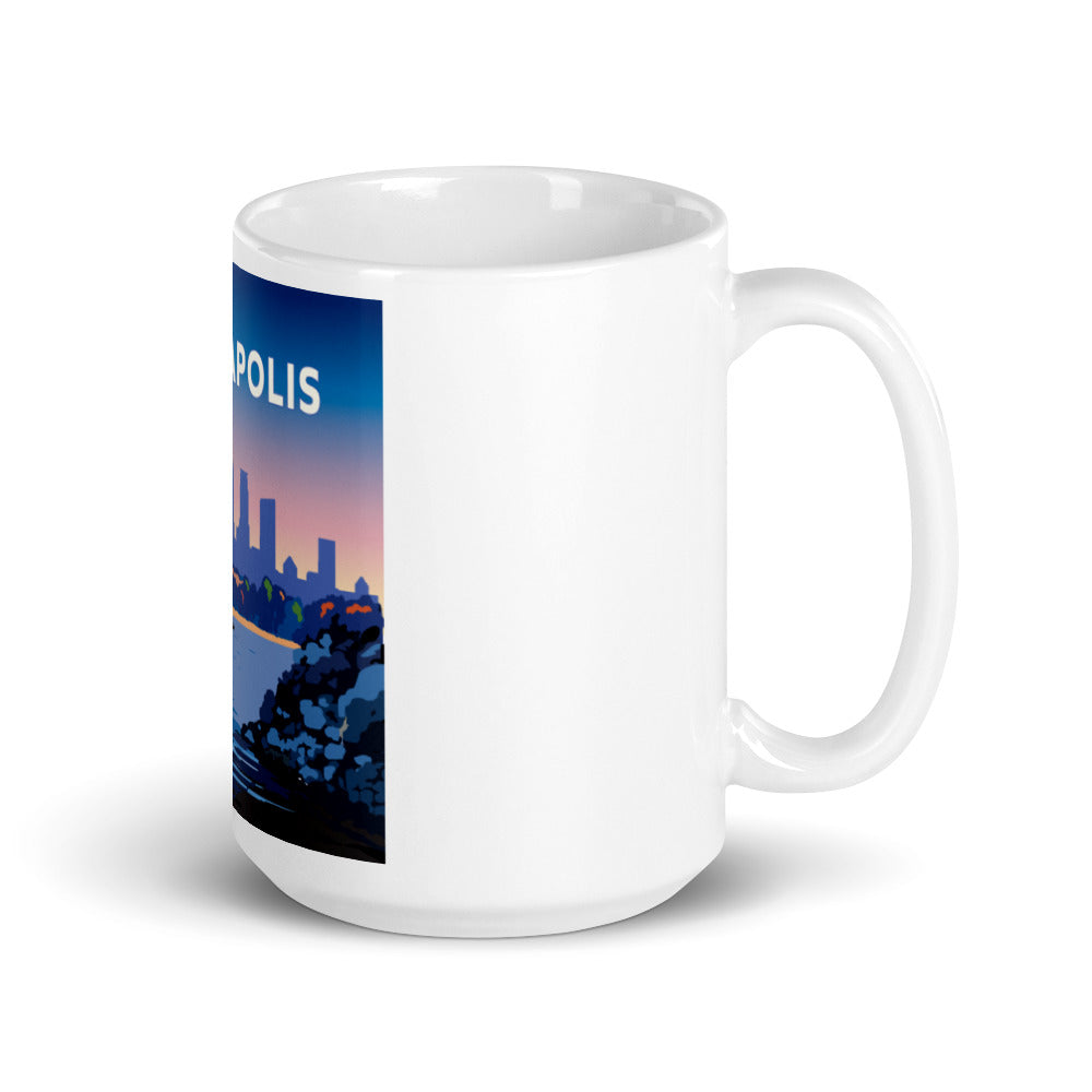 Landmark MN | Minneapolis Sunset Sail on White Ceramic Mug