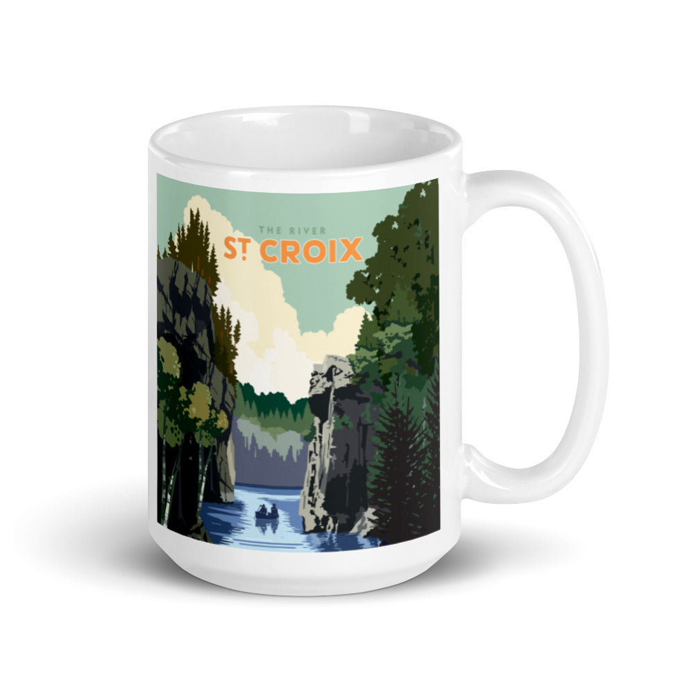 Landmark MN | St. Croix River White Enamel Mug