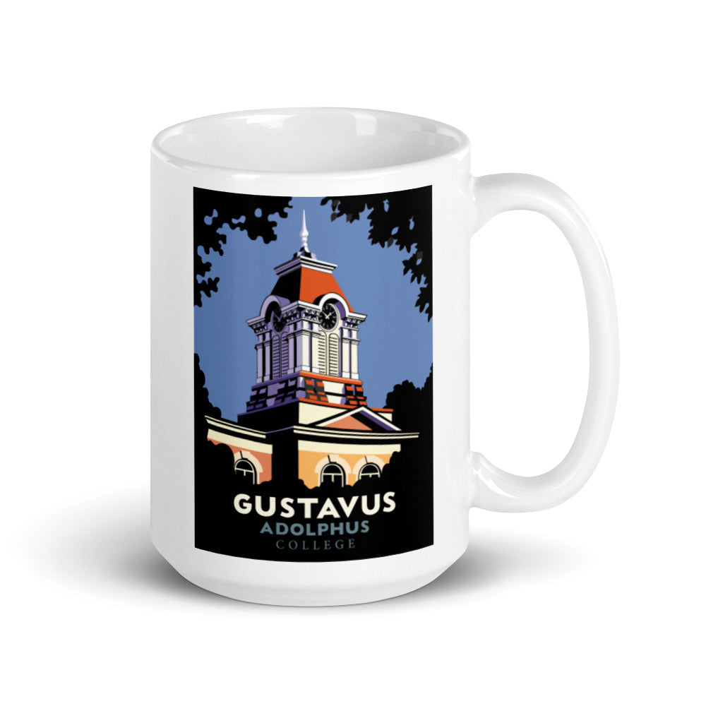 Landmark University | Gustavus Adolphus Tower White glossy mug